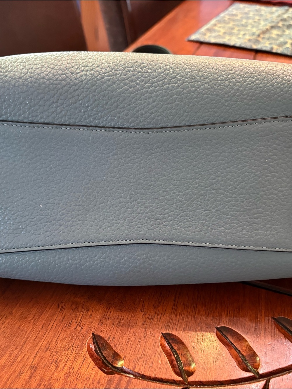 Coach Women's Pebbled Leather Tote Bag in Light Blue - Picture 3 of 7